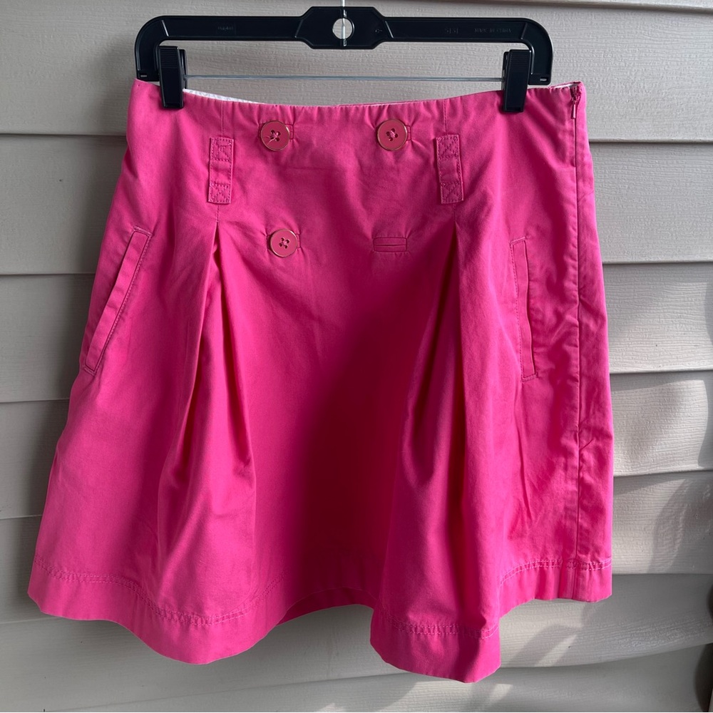Lilly Pulitzer Riley Pleated Skirt Solid Canvas Daiquiri‎ Pink Size 6 Y2K Preppy